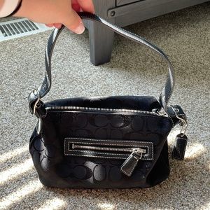 Black shoulder coach purse with matching wallet